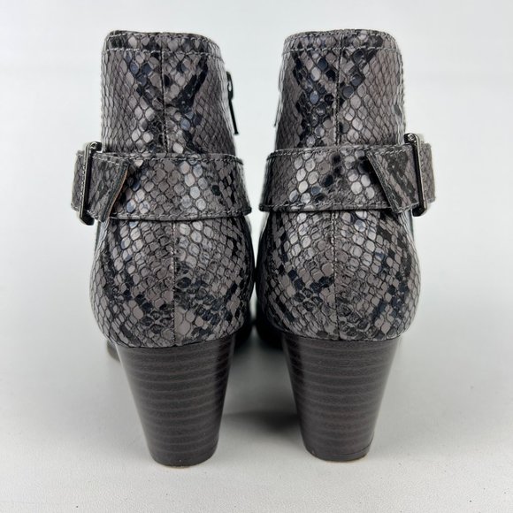 Vionic Naomi Womens Suede Snake Print Water Resistant Ankle Boots Gray size 6.5 - Picture 4 of 16